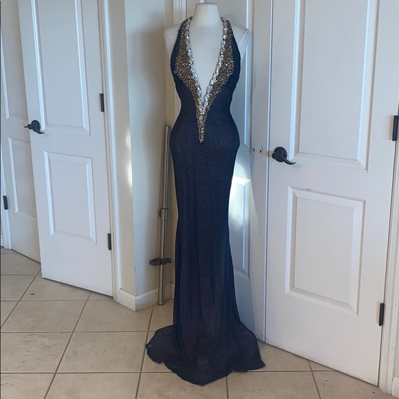 Baccio Couture - Judith Painted Sleeves Dark Blue